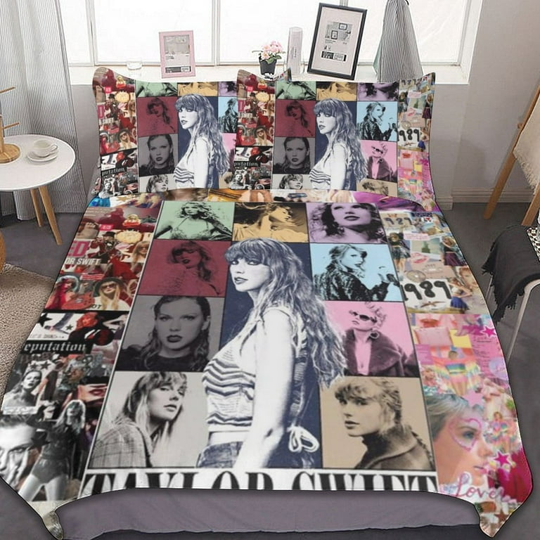 Taylor Swift 3 Pieces Bedding Sets Soft Comforter Sets Decor Bedroom Gifts with 1 Duvet Cover 2 Pillowcases, Size: 102 x 90